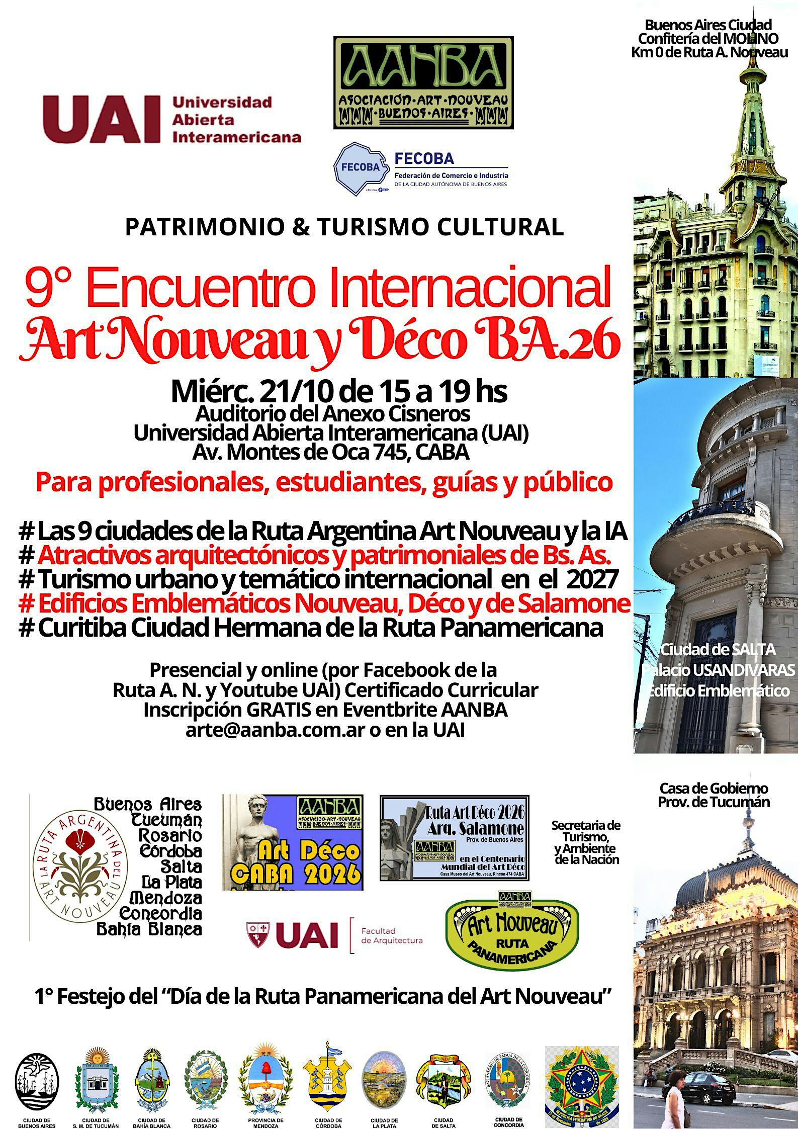 9°Encuentro Internacional TURISMO & ARQUITECTURA Art Nouveau-Déco  UAI.26