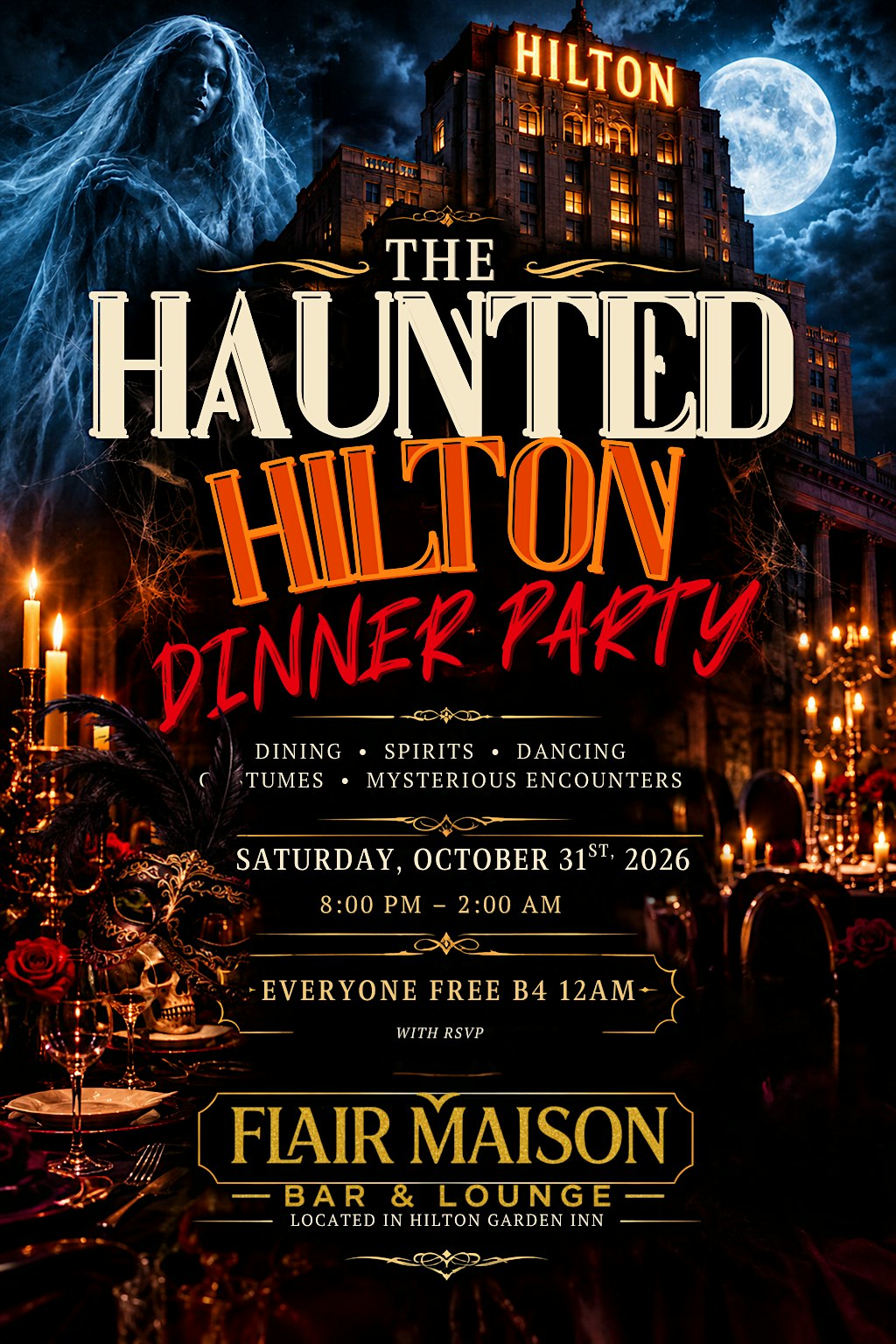 Haunted Hilton Halloween Dinner Party