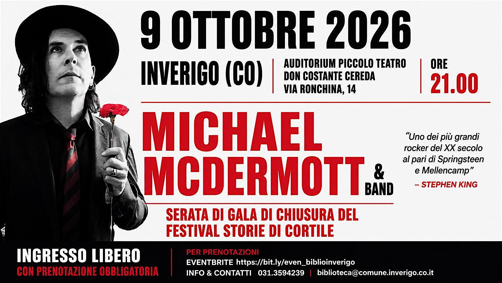 MICHAEL McDERMOTT & BAND | Serata di Gala Finale di Storie di Cortile