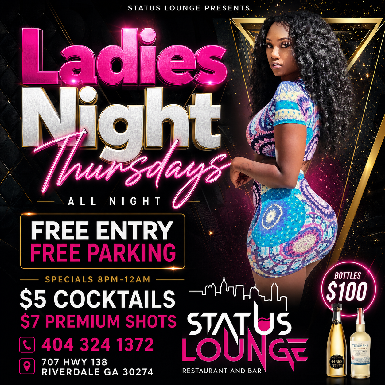 Ladies night $5 Cocktails $7 Premium Shots