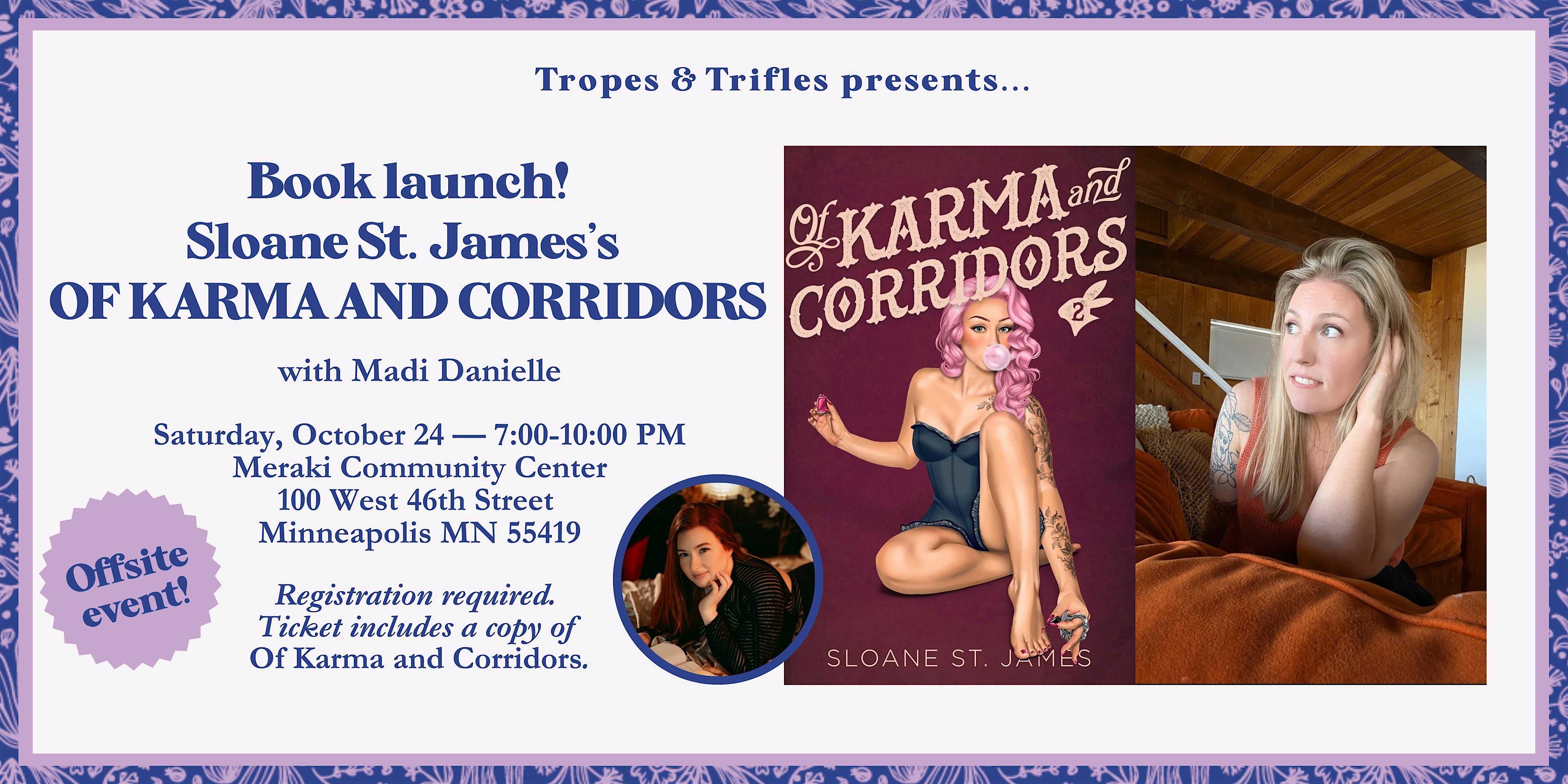 Book launch! Sloane St. James's OF KARMA AND CORRIDORS
