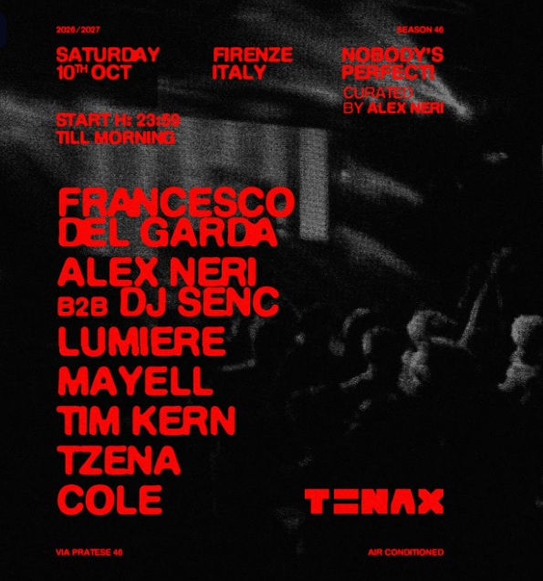 Tenax: Nobody's perfect curated by Alex Neri