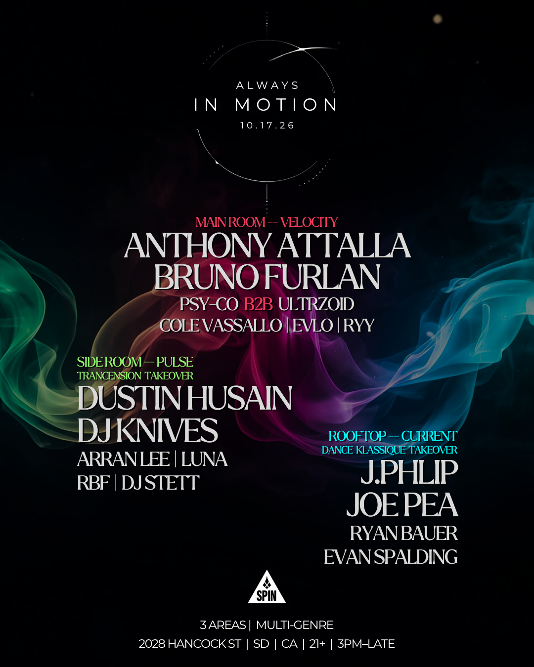 ALWAYS IN MOTION: Anthony Attalla, BRUNO FURLAN, J.Phlip + MORE