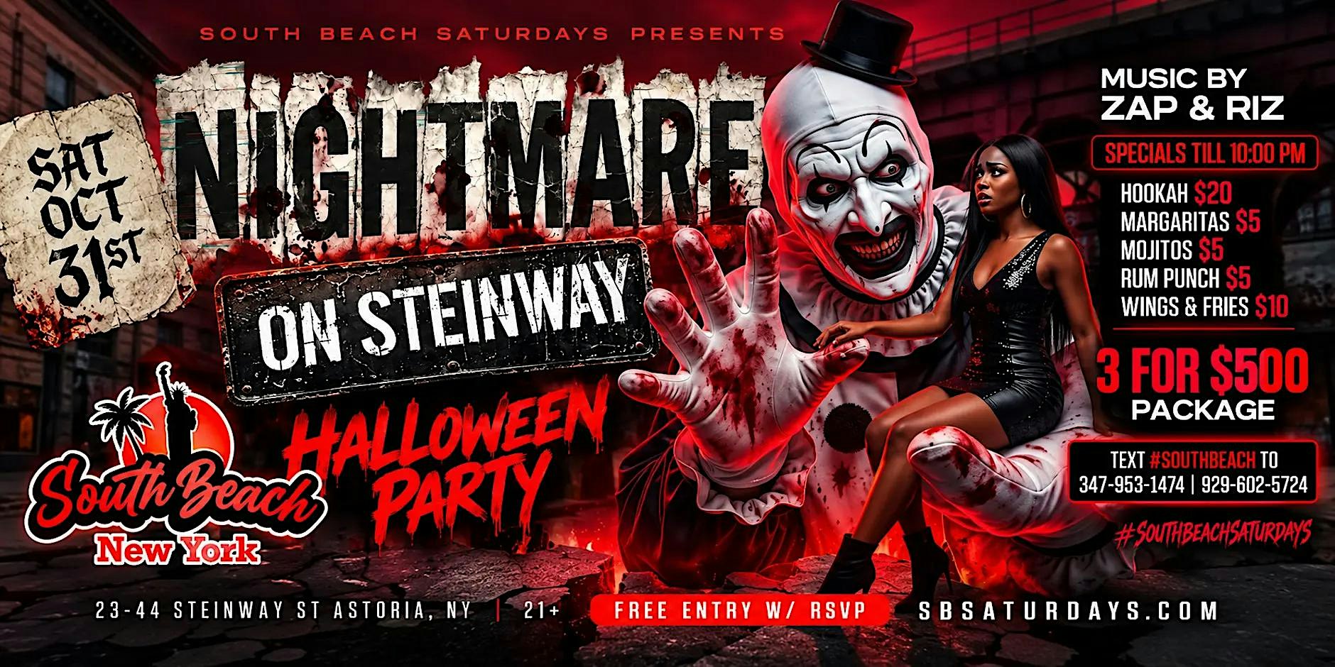 NIGHTMARE ON STEINWAY HALLOWEEN PARTY SOUTH BEACH ASTORIA