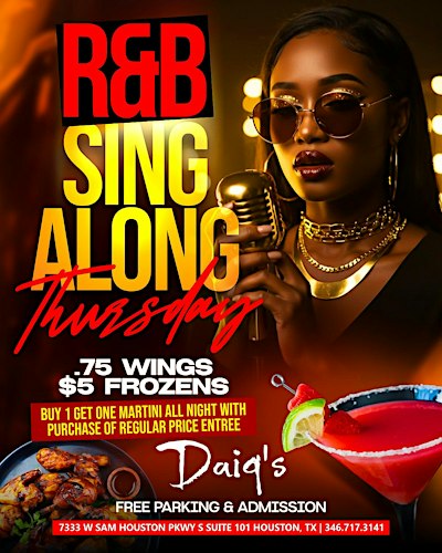 R&B SING ALONG THURSDAY