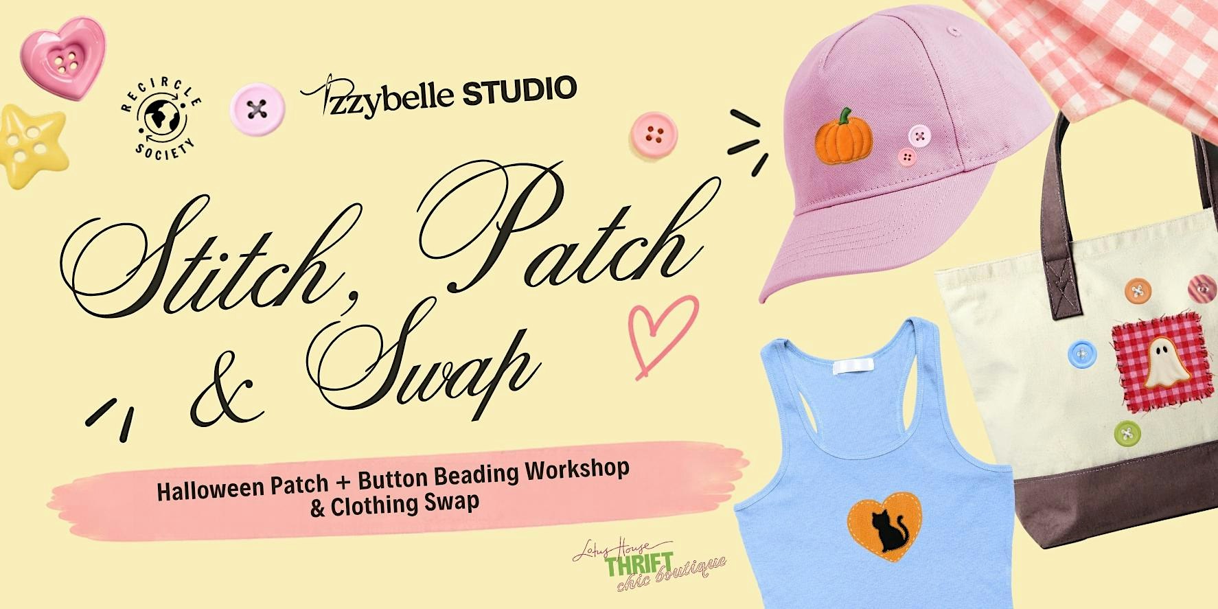 Halloween Patch + Button Beading Workshop & Clothing Swap