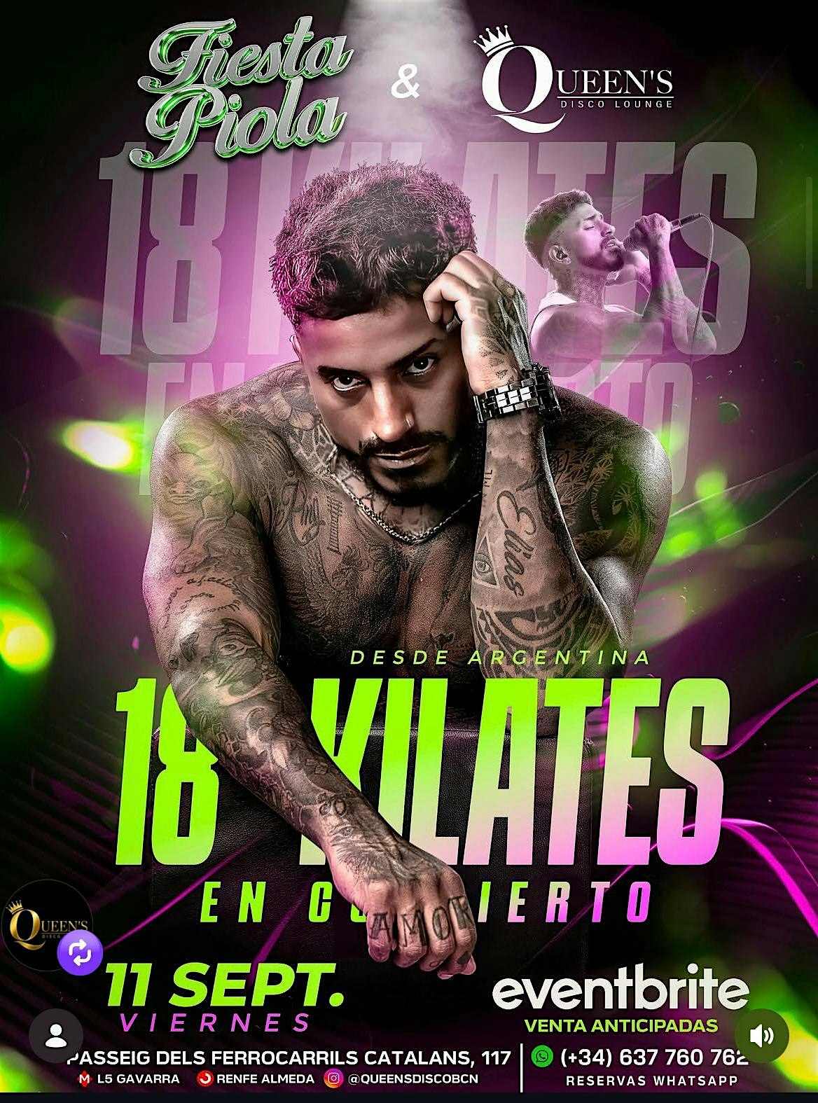 18 KILATES X FIESTA PIOLA EN QUEEN'S BARCELONA