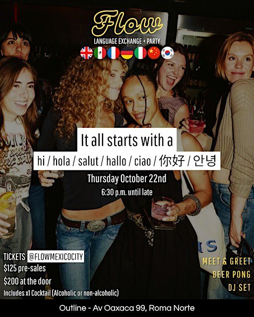 FLOW - Language Exchange + Party (New location)