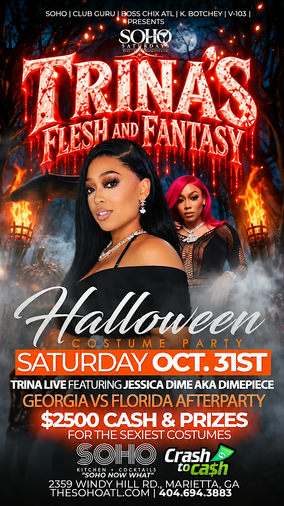 TRINA' LIVE FOR HER FLESH & FANTASY HALLOWEEN PARTY  + $2500 CASH & PRIZES