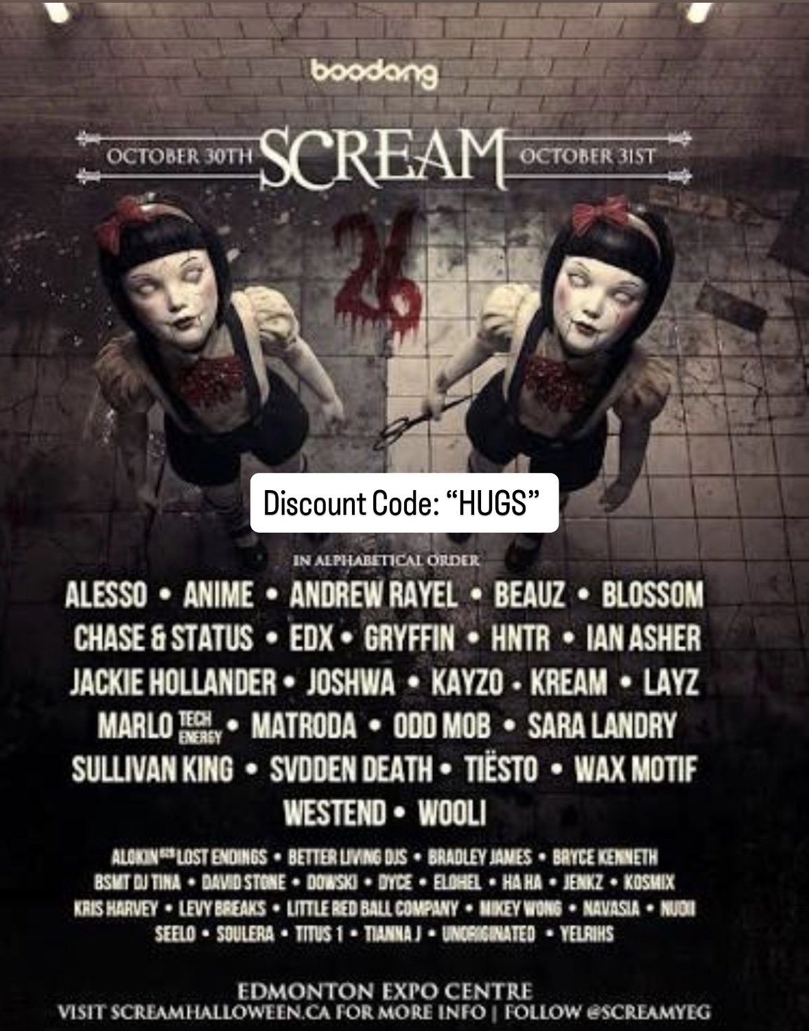 Scream YEG (Discount Code: 'HUGS')
