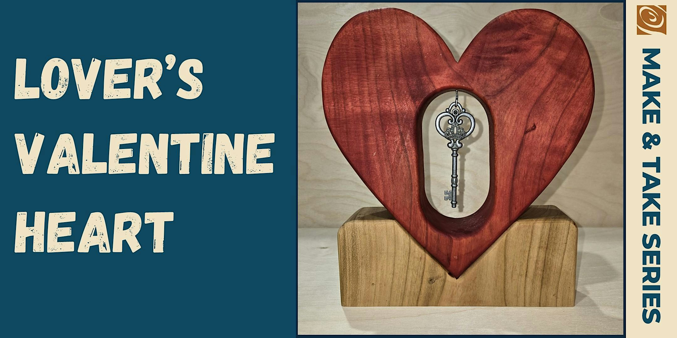 Lover's Valentine Heart with Skeleton Key