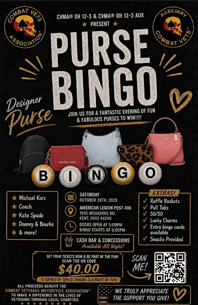 CVMA ®️ Chapter #12-3 Purse Bingo