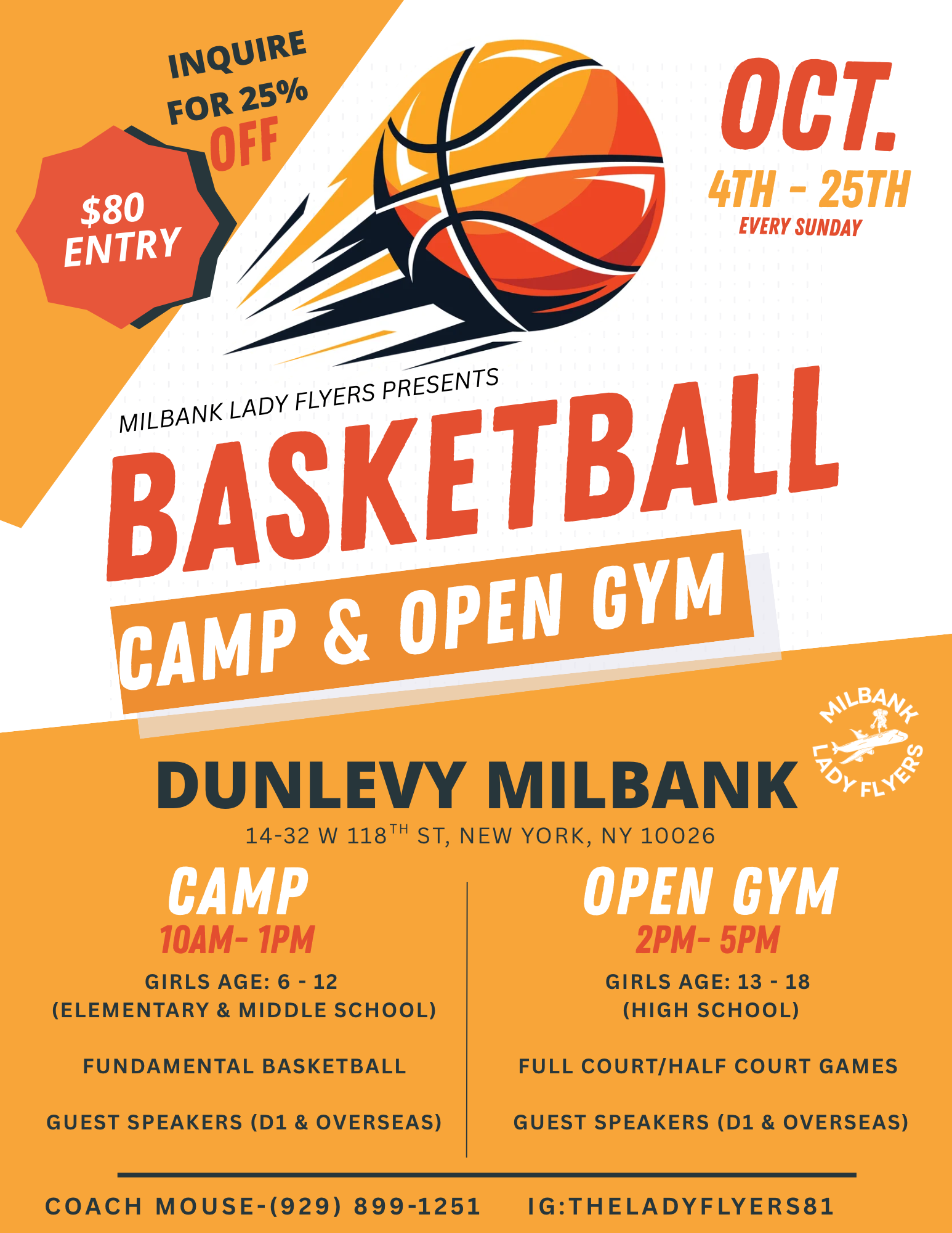 Lady Flyers Camp & Open Gym