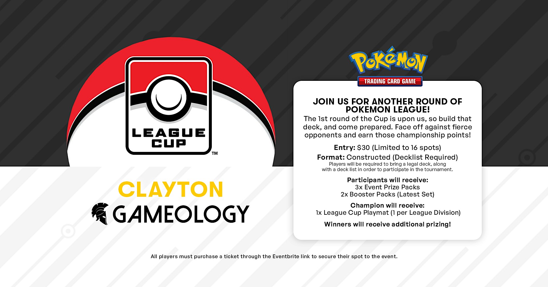 POKEMON - League Cup Round 1 - Gameology CLAYTON - 07/11/26