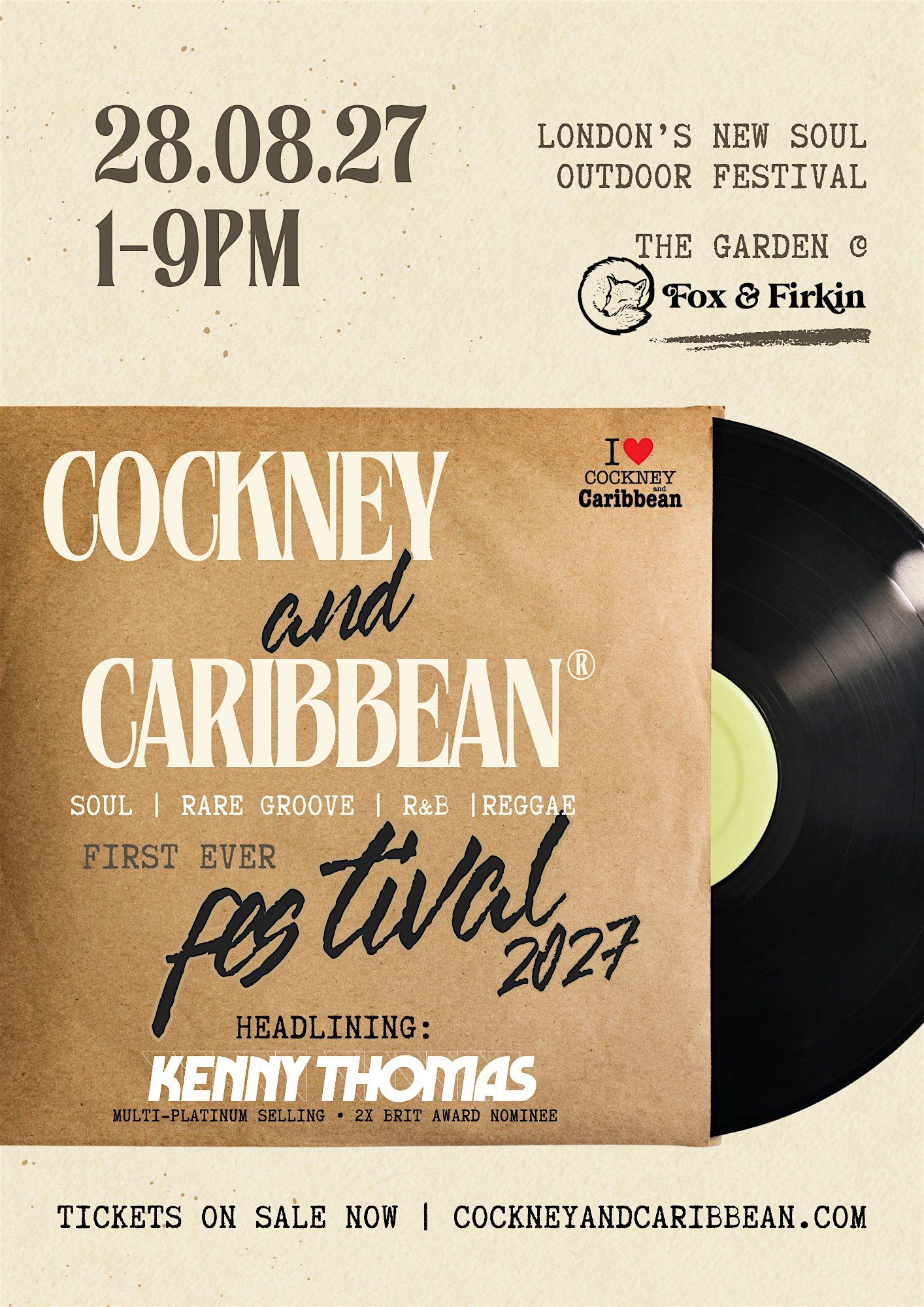 Cockney & Caribbean Festival 2027 | Headlining Kenny Thomas