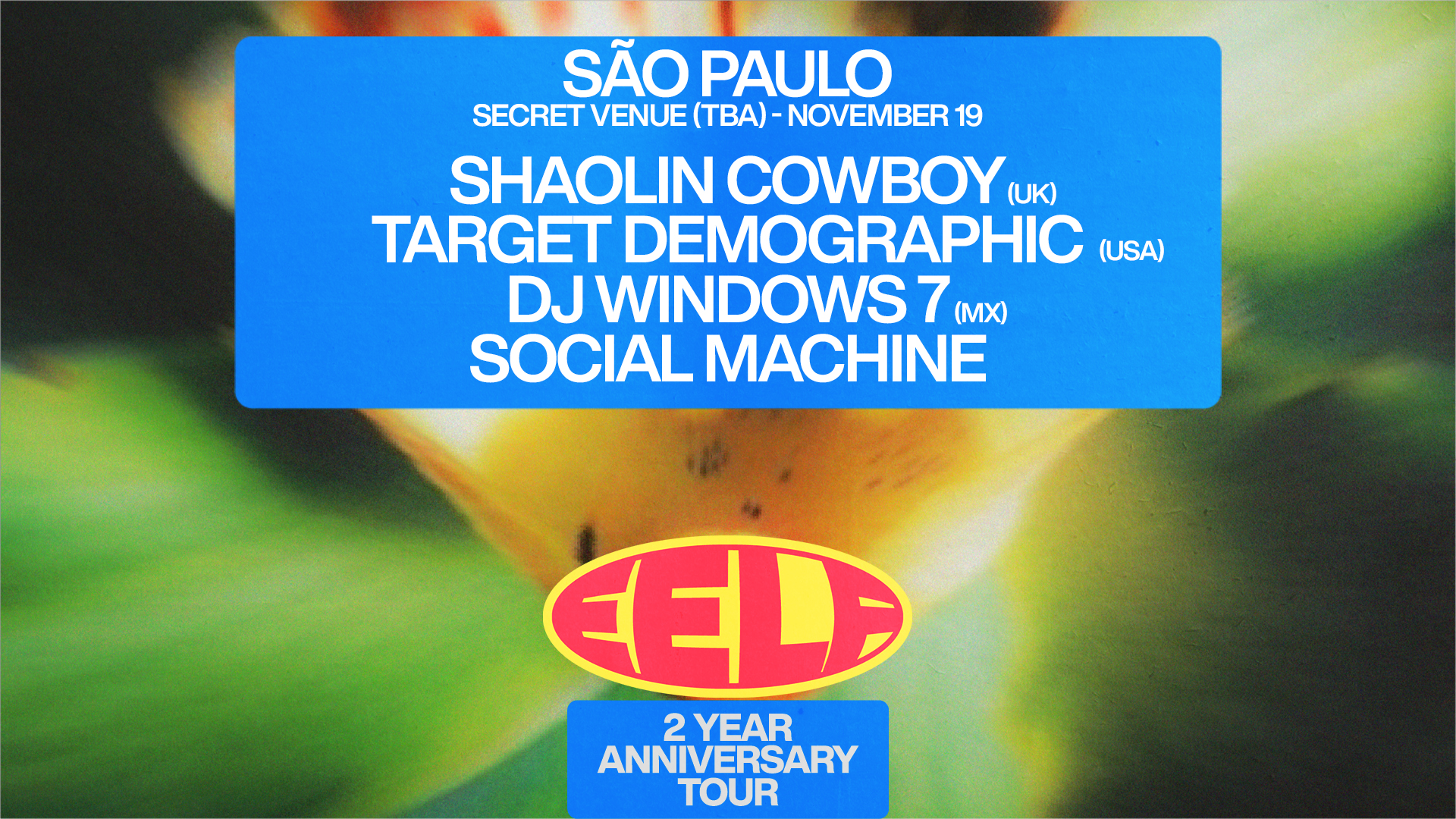 EELF presents - São Paulo: Target Demographic, Shaolin Cowboy, Paluma Sound + more TBA