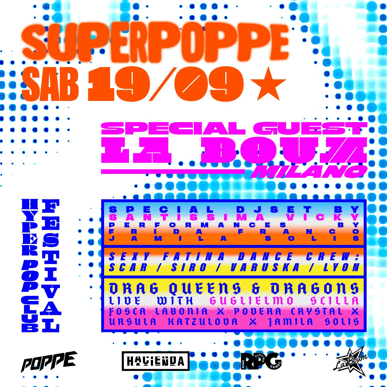SUPER POPPE feat. La Boum Milano + Drag Queens & Dragons