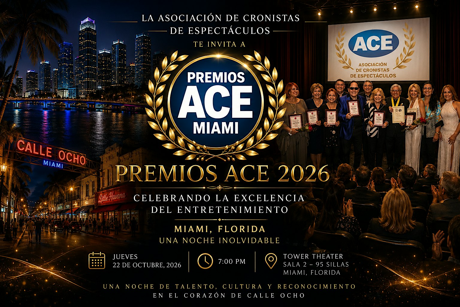 PREMIOS ACE 2026 ASOCIACIÓN CRONISTAS DE ESPECTÁCULOS INTERNACIONAL