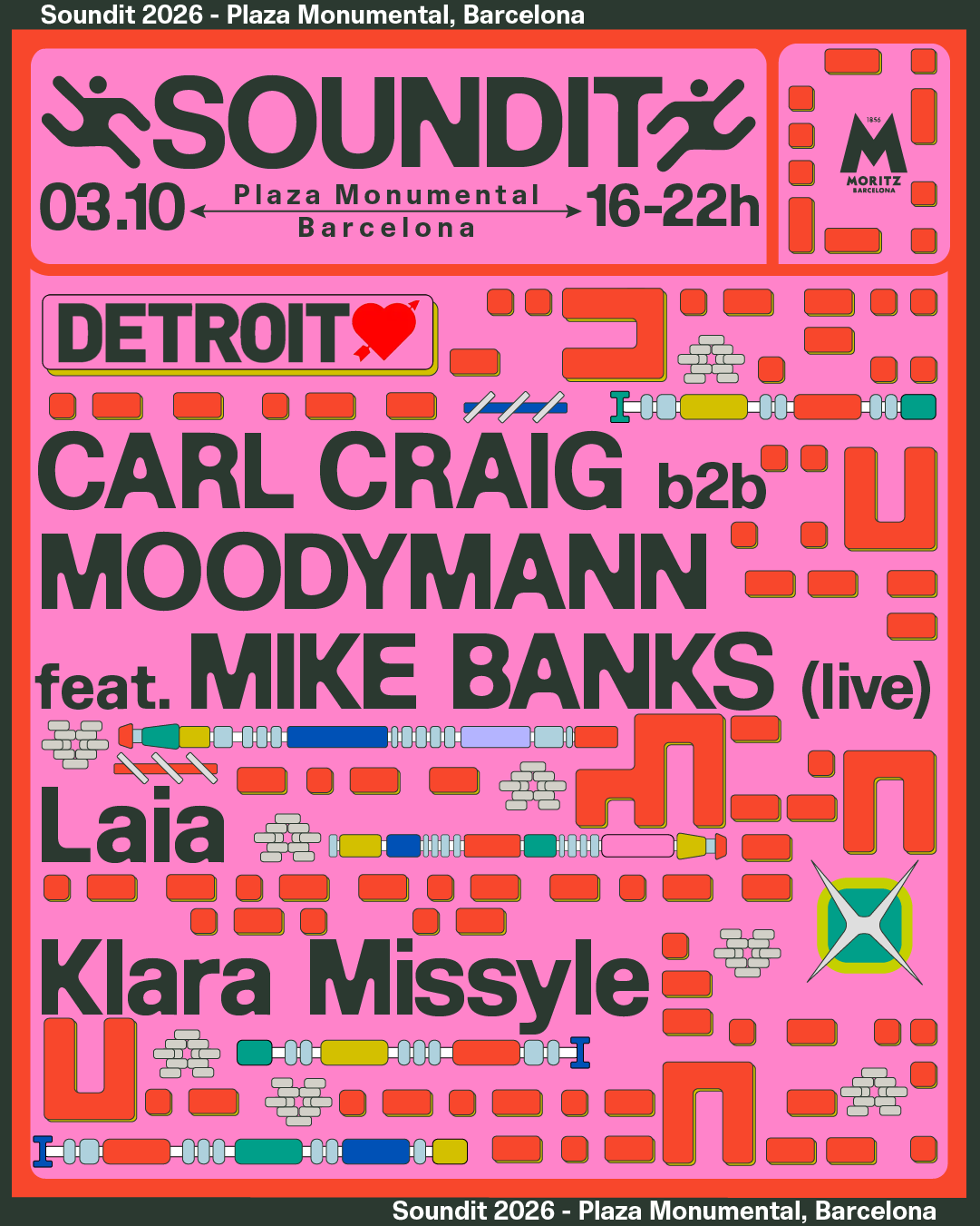 SOUNDIT Plaza: Detroit Love: Carl Craig b2b Moodymann feat Mike Banks(live), Laia,Klara Missyle