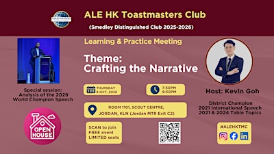 ALE HK Toastmasters Club Open House  8 Oct 2026