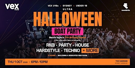 Vex U18s Sydney: Halloween Edition (Harbour Boat) | Hosted by Sienna