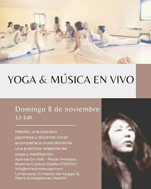 Taller de yoga con música en directo y voz de una soprano