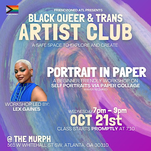 OCTOBER Black Queer & Trans Artist Club - Portrait in Paper