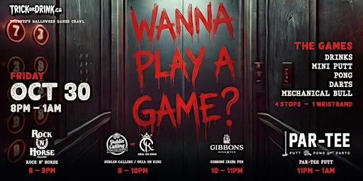 Wanna Play a Game? | Toronto Halloween Games Bar Crawl 2026 | Fri Oct 30