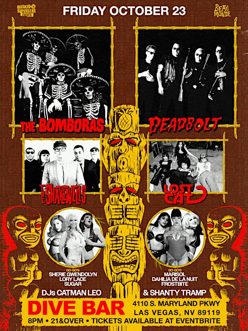 The Bomboras, Deadbolt, The Shakewells & Lost Cat @ The Dive Bar LV