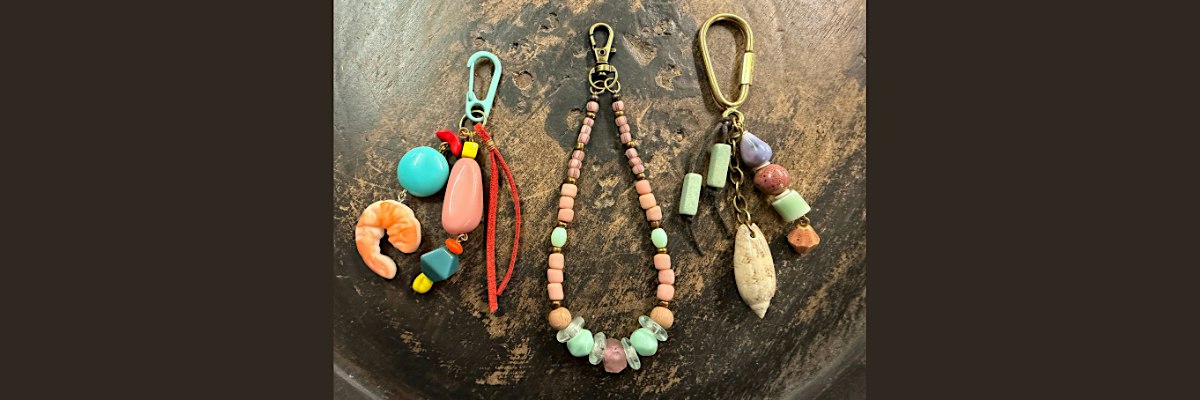 Beaded bag and key fobs
