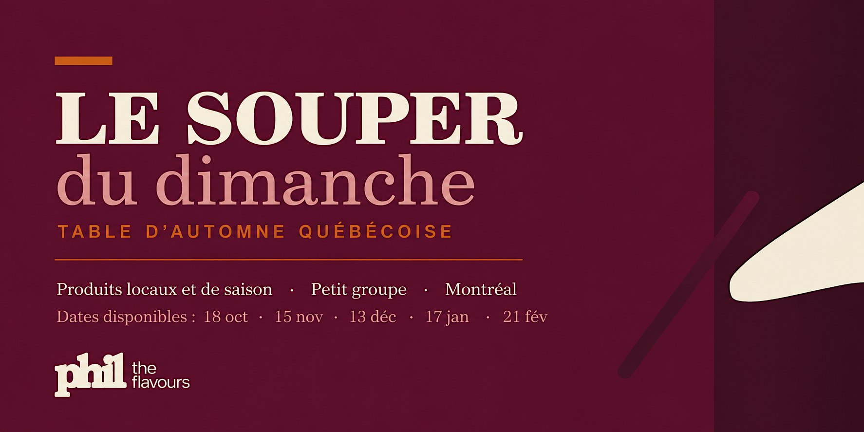 Le Souper du dimanche – table d’automne québécoise 18 octobre