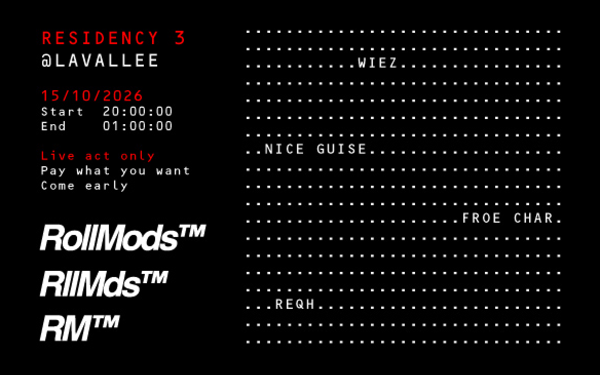 RollMods Residency 3 - 100% Live performances