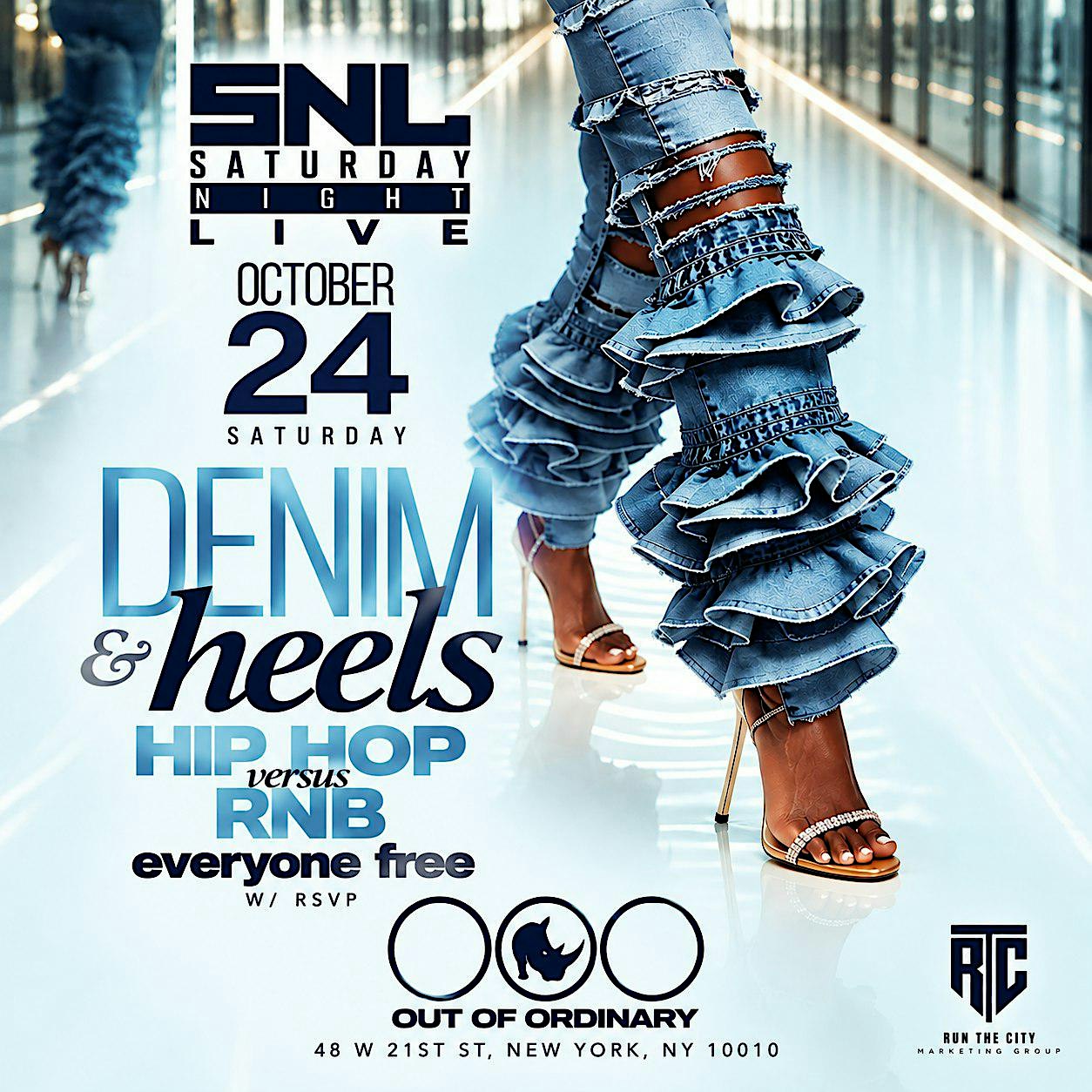 Saturday Night Live atstafford room: Denim & Heels - Free Entry with RSVP