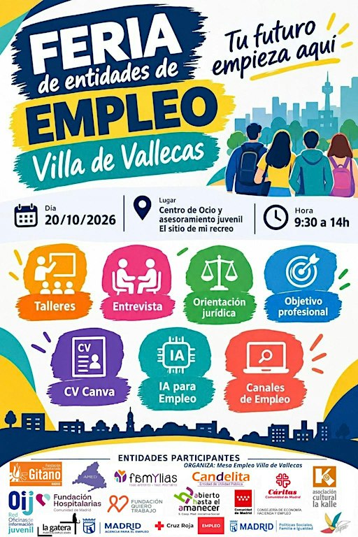 Feria de entidades de empleo de Villa de Vallecas.