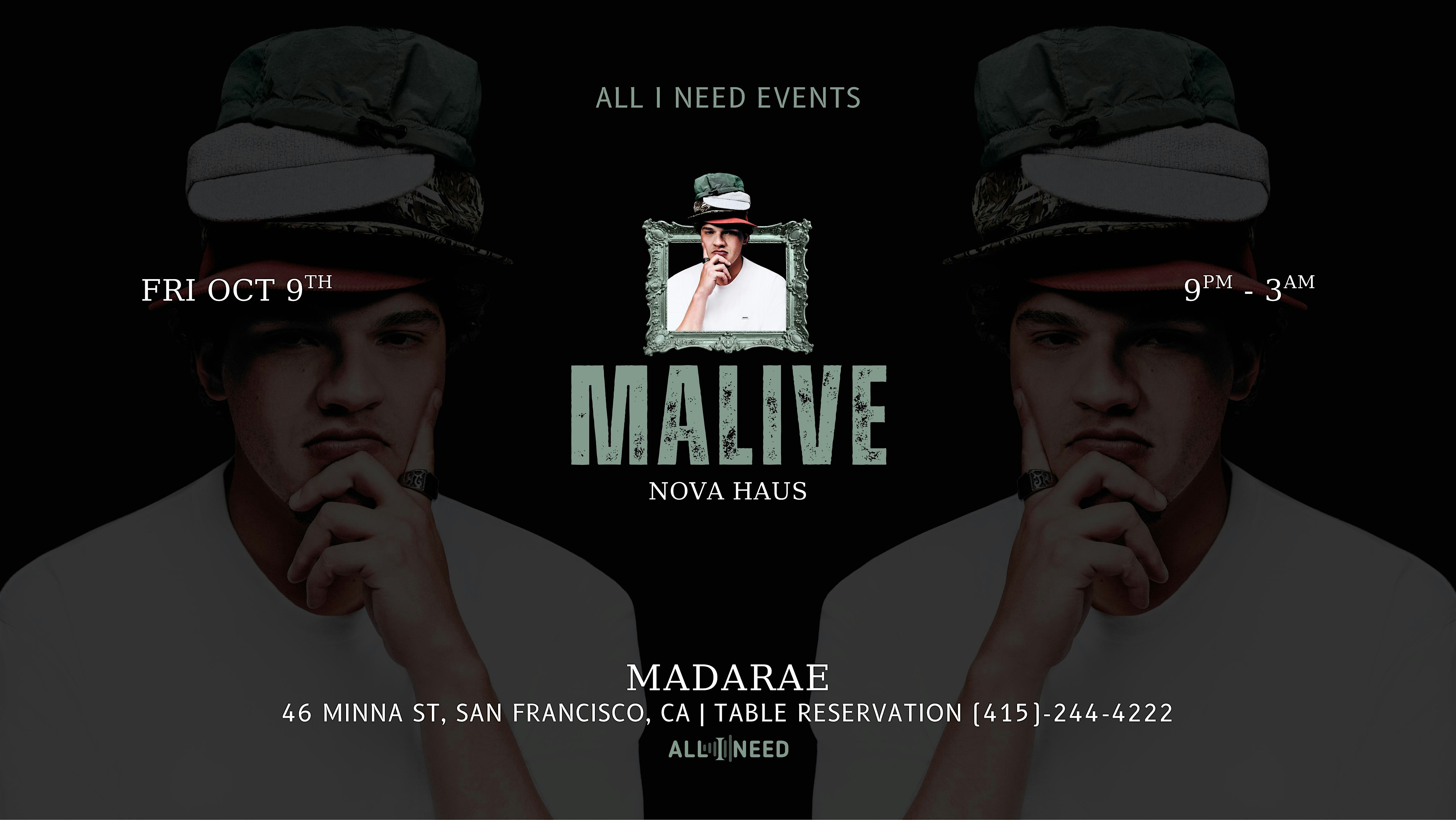 Malive (Indie Dance/Tech House /House) at MadaRae