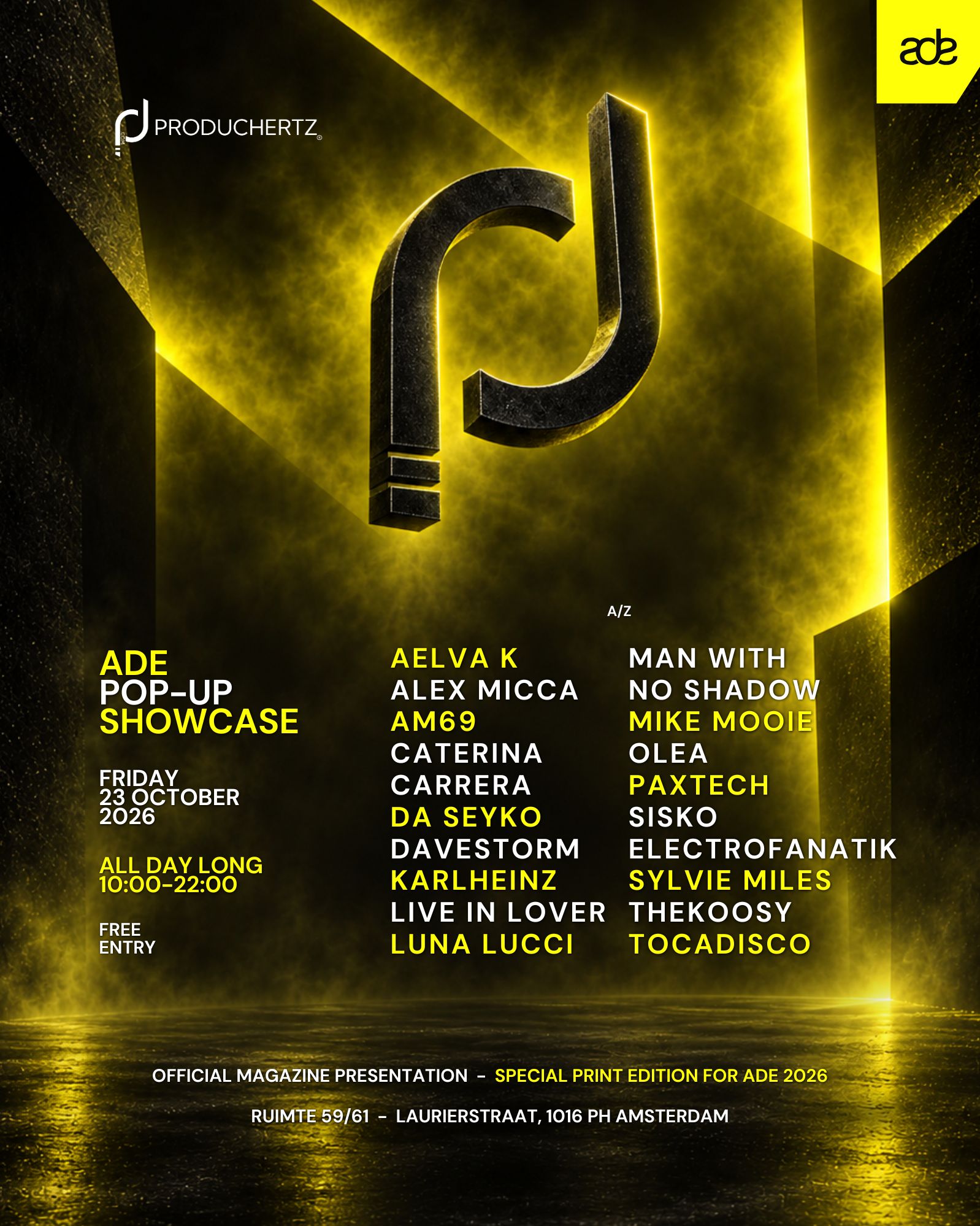 PRODUCHERTZ ADE POP-UP SHOWCASE