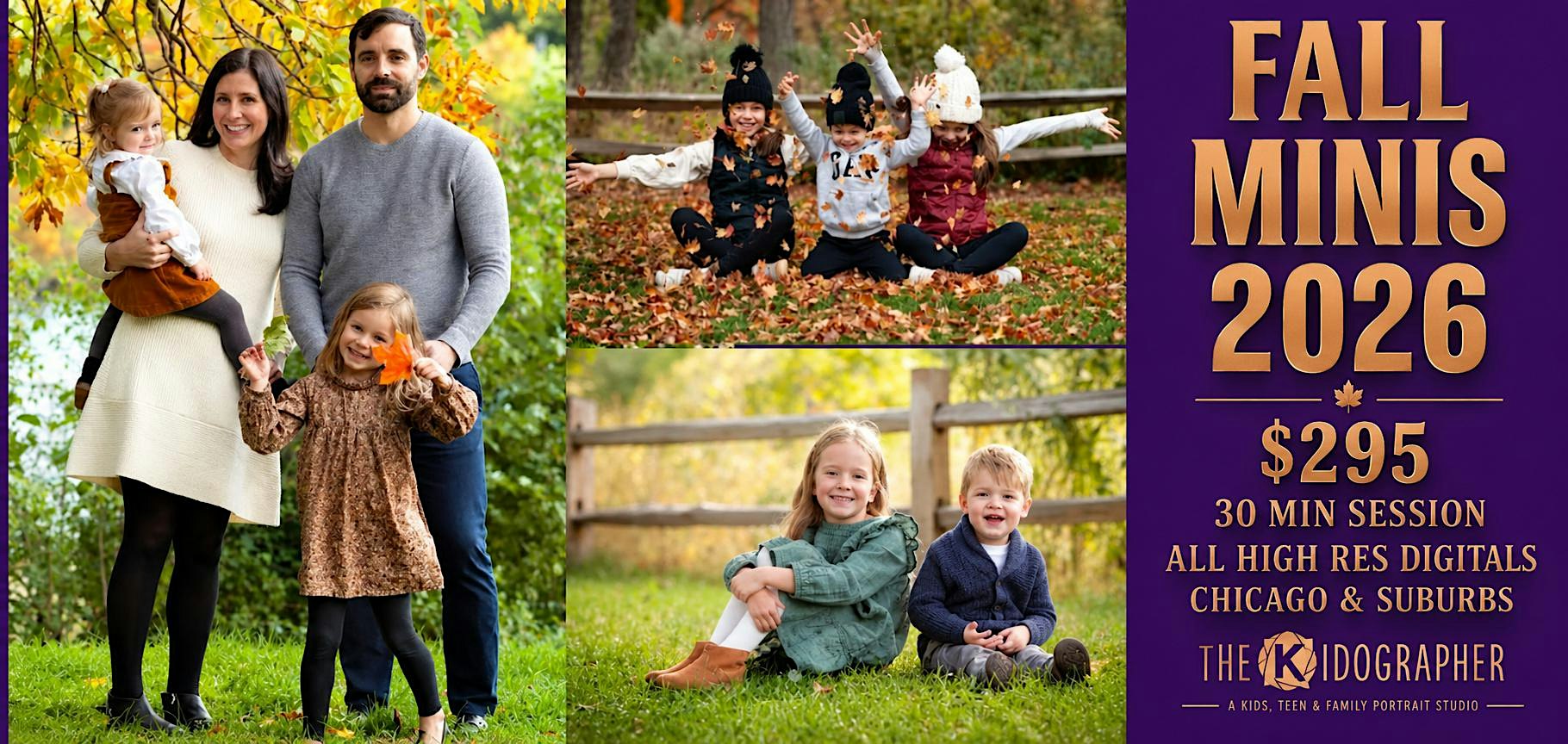 Fall Family Minis 2026 - Lincoln Park -  Oct 4, Oct 17-18, Oct 25