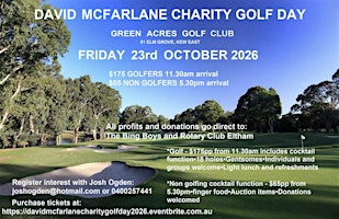 David McFarlane Charity Golf Day 2026