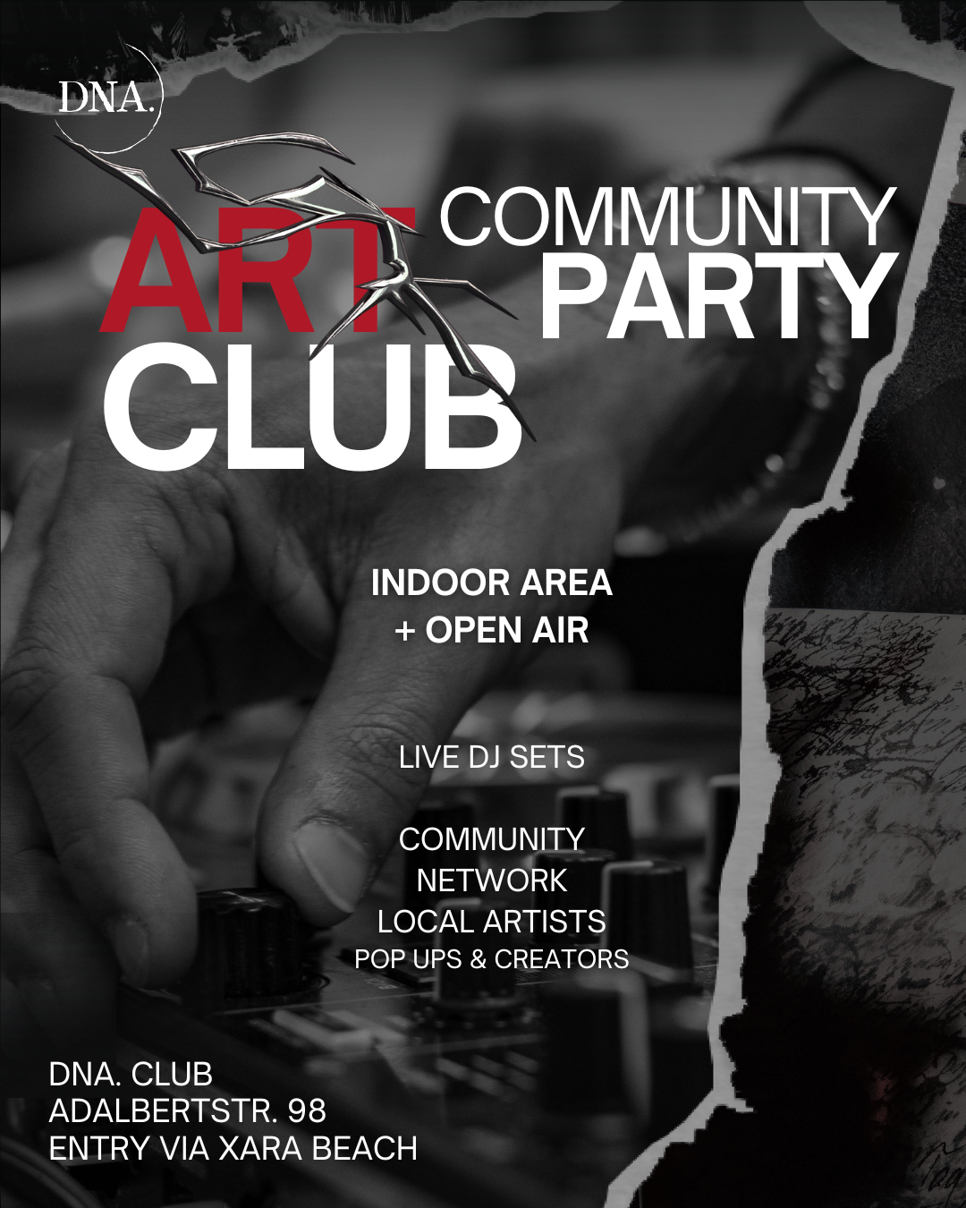 Connect & RAVE: Community OPEN AIR at DNA. CLUB: Tech House, Techno & Bounce