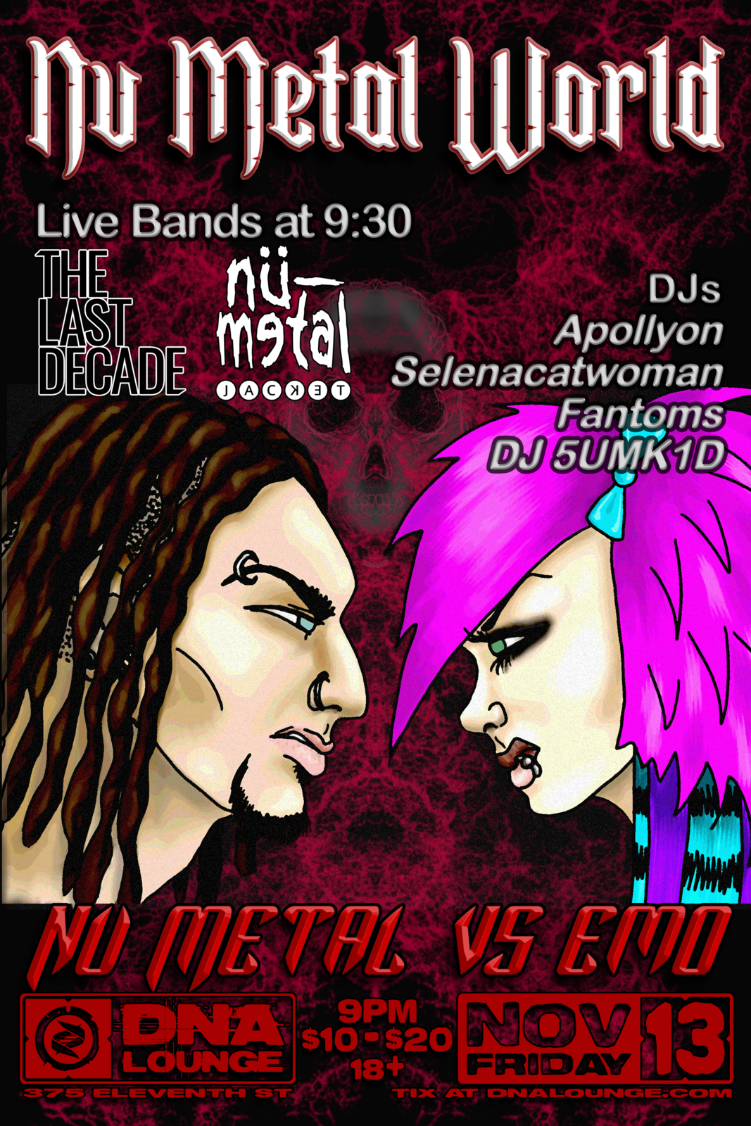 Nu Metal vs Emo w/Live Bands