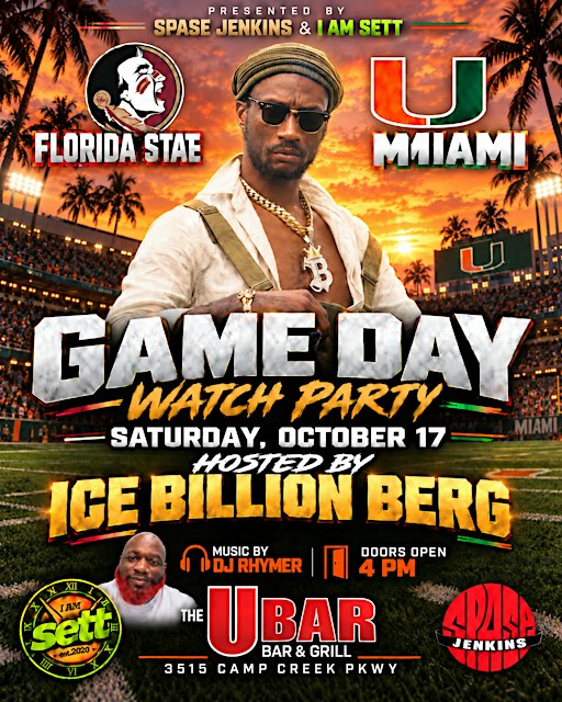 ATL College Game Day Party @U Bar With ICE BILLION BERG