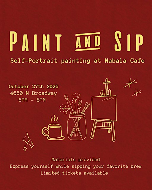 Self-portrait Paint & Sip class