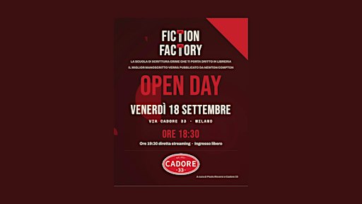 Open Day Fiction Factory — Scuola di scrittura crime