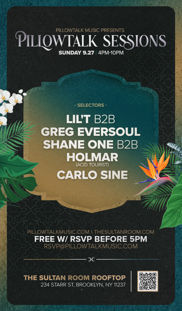 PillowTalk Sessions with Lil'T B2B Greg Eversoul, Shane One B2B Holmar, Carlo Sine