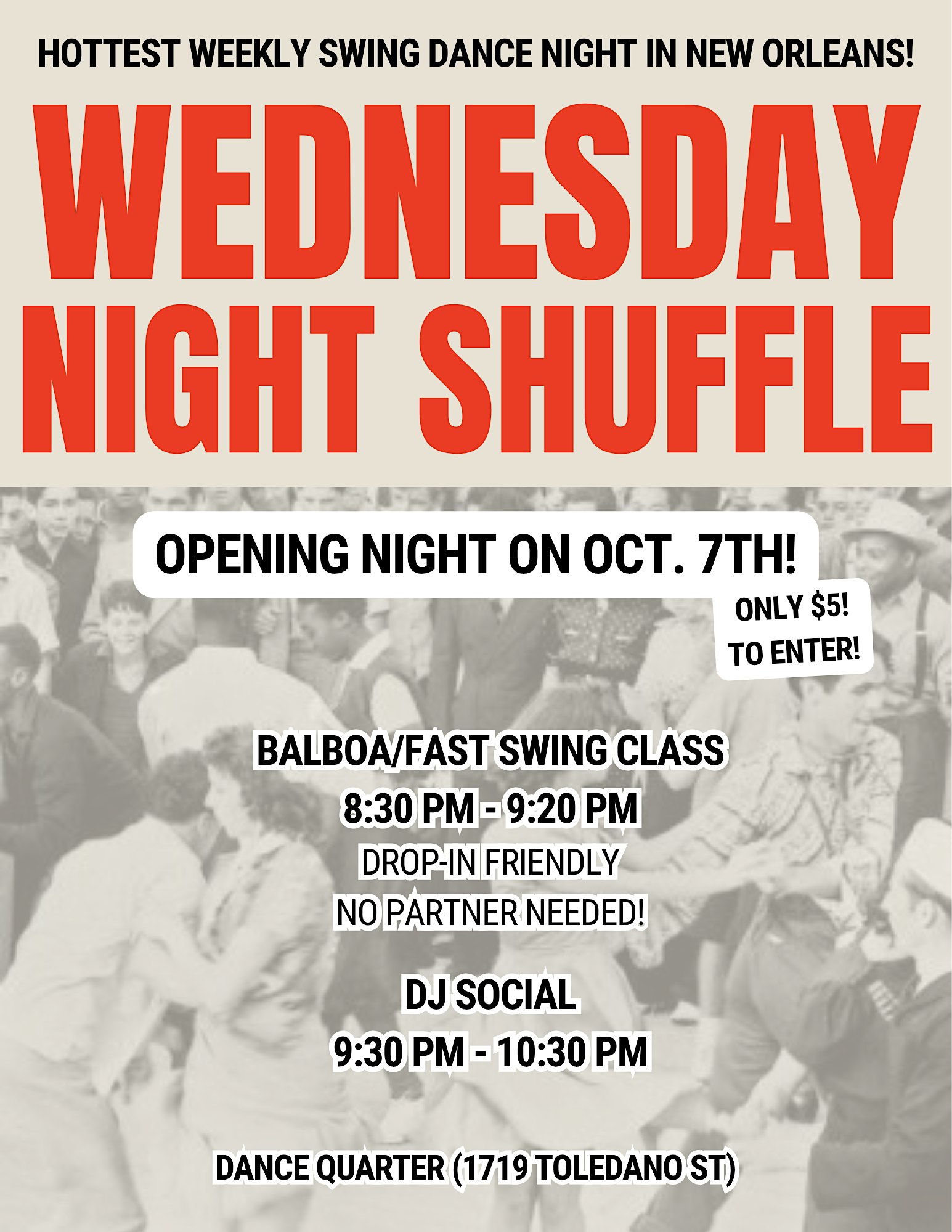 Wednesday Night Shuffle (Swing Dance Class and Social)