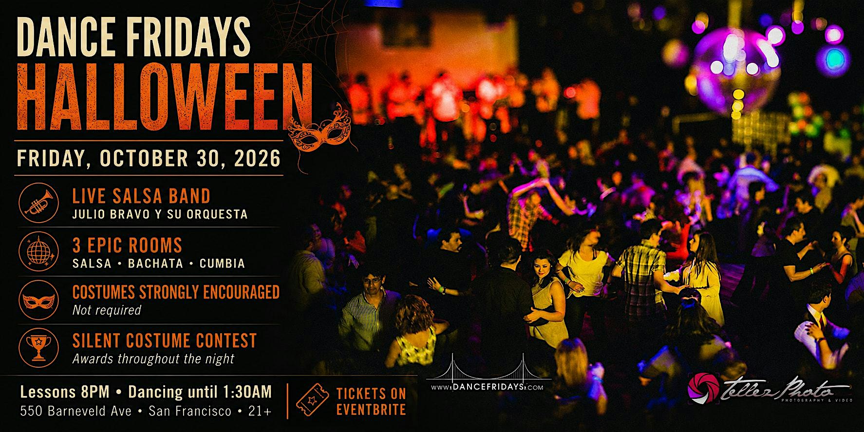 Dance Fridays Halloween: Live Salsa, Bachata & Cumbia | 3 Rooms