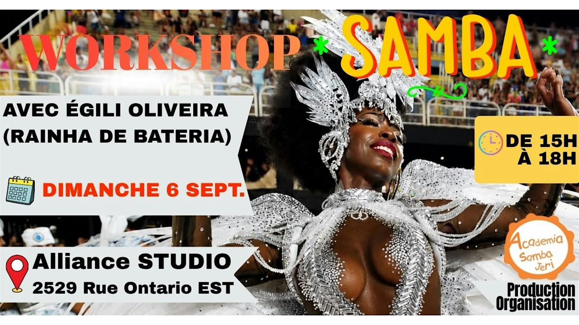Workshop de Samba avec Égili Oliveira (Rainha de Bateria)