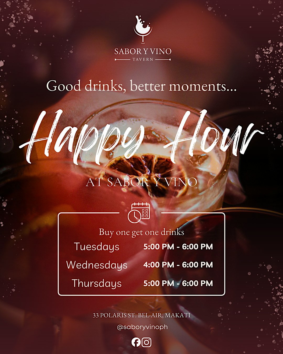 Happy Hours at Sabor Y Vino Makati  Biggest Tavern in Makati
