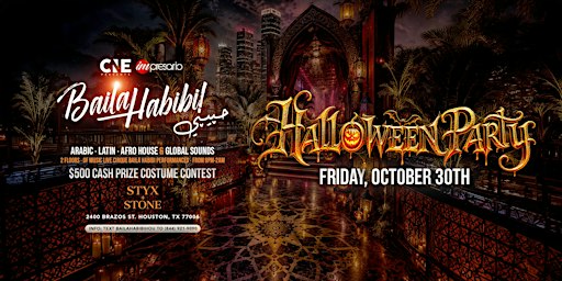 65% SOLD OUT Baila Habibi حبيبي Halloween Party HOUSTON TX