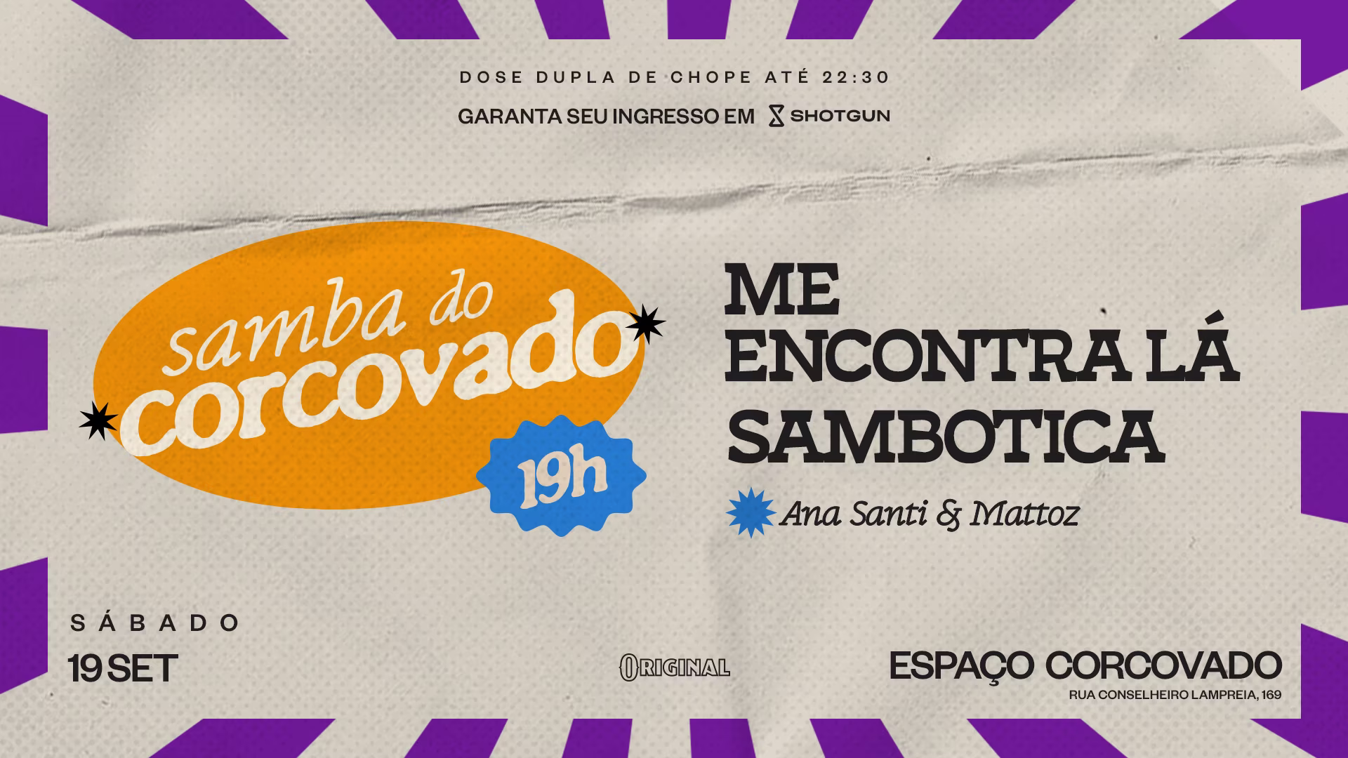 Samba Do Corcovado * 19/09 * Mel, Sambotica & Dj’S